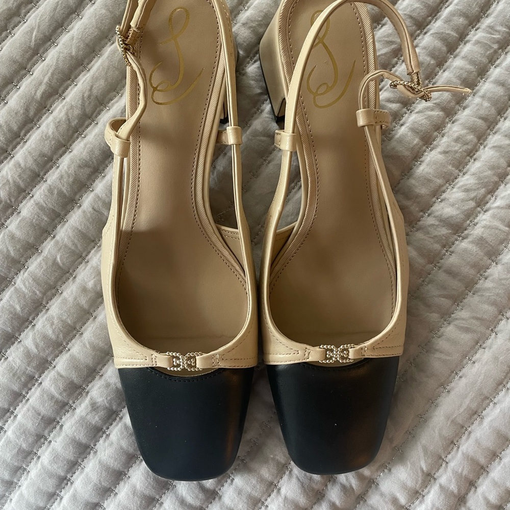 Sam Edelman Black and Nude Heels